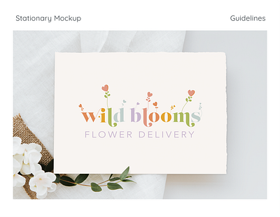 Wild Blooms - Flower Delivery Service - Weekly Warm-Up No. 99 boutique branding clean color palette design design presentation dribbble warm up floral florist flower flower delivery flowery graphic design illustration logo pastel retro typograph vector weekly warm up