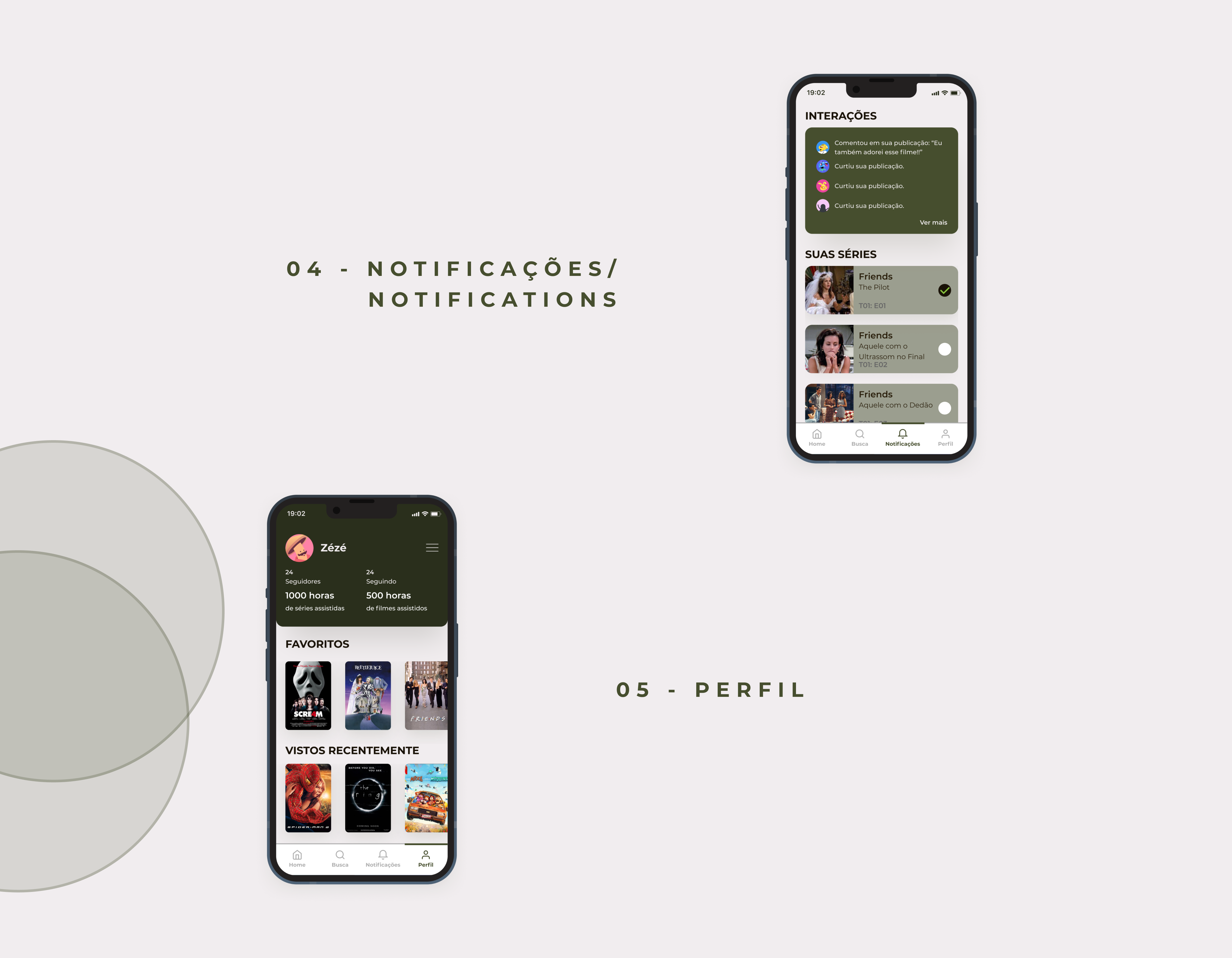 Example of TVision App - Screens 04 & 05