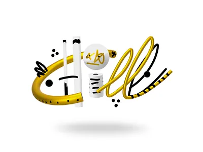 Chill Lettering 3D 3d design illustration latin lettering nomad procreate