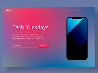 Tech Tuesdays design gradient hero section tech tech tuesdays trending trendy ui uiux uiuxdesign ux ux design