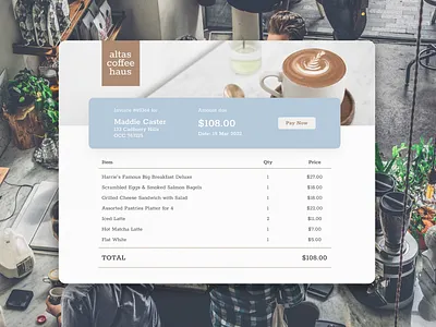 Daily UI #046 - Invoice daily ui 046 daily ui day 46 dailyui invoice invoice design receipt receipt design ui ui design web design