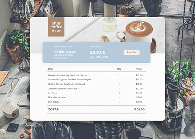 Daily UI #046 - Invoice daily ui 046 daily ui day 46 dailyui invoice invoice design receipt receipt design ui ui design web design