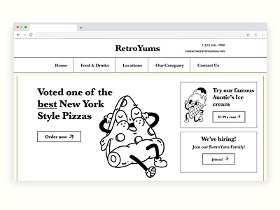 Retro Food Website adobexd dailyui design food retro ui ux web website xdcreativechallenge xddailychallenge