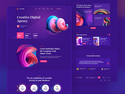 Cloud Bijly - Creative Agency Landing Page 3d website design agency landing page creative agency website landing page portfolio ui design website design