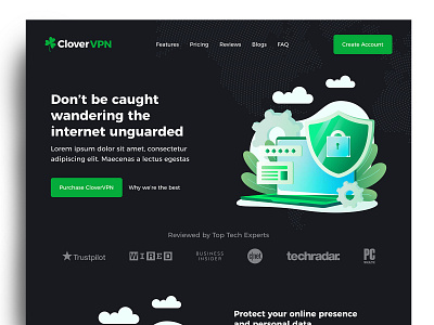 CloverVPN 3d affinitydesigner animation branding design graphic design illustration illustrator logo motion graphics typography ui ux vector