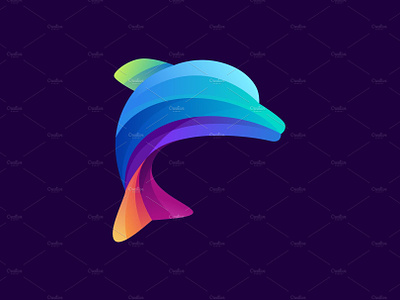 Colorful Dolphin Logo