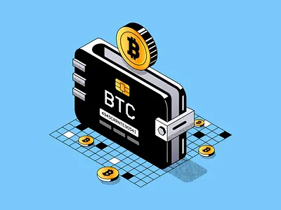 Bitcoin Wallet 3d bank banking bitcoin crypto finance fintech grid halftone hardware icon illustration isometric key metal nft reflection texture vector web3