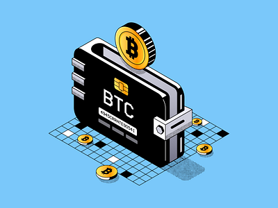 Bitcoin Wallet 3d bank banking bitcoin crypto finance fintech grid halftone hardware icon illustration isometric key metal nft reflection texture vector web3