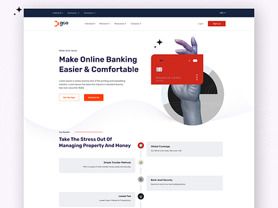 Online Banking landing page adobe illustration adobe photoshop agency landing page bank landing page card landing page delivery landing page digital agency landing page e commerce landing page gaming landing page graphic design landing page landing page design mobile app design nft ui design ux design visa card web design website design website landing page