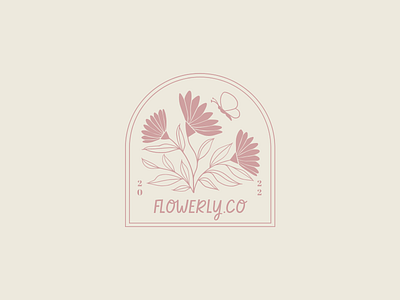 Flowerly.Co - Dribbble Weekly Warm Up branding business design florist florist logo flower graphic design illustration logo pink vector weekly warm up