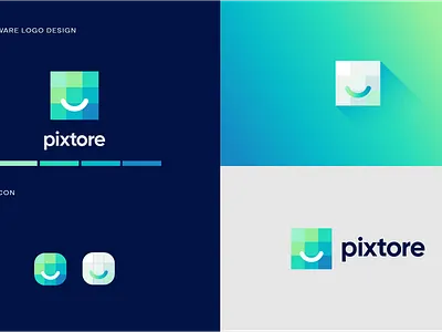 Pixtore Logo Design ( Logo for a Shopify App ) app branding design icon illustration logo software logo design ui ux vector