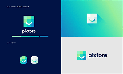 Pixtore Logo Design ( Logo for a Shopify App ) app branding design icon illustration logo software logo design ui ux vector