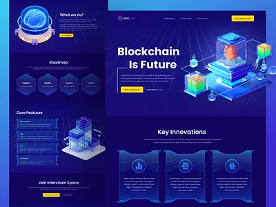Blockchain Landing Page - Website Design bitcoin blockchain crypto cryptocurrency defi design ethereum home page interface irisnet landing landing page nft redesign template trending ui ux web design website design
