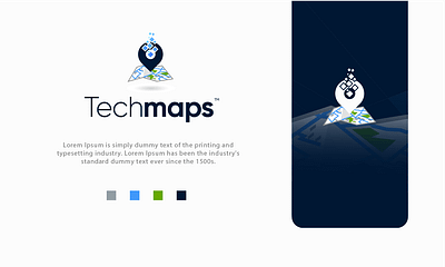 Techmaps Logo Design ( Logo for a aeromaps software ) app branding design icon logo software logo design