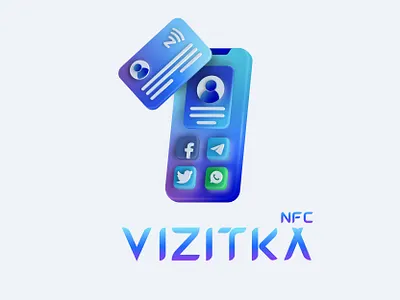 NFC business card 3d adobe illustrator business card graphic design illustration nfc phone smartphone social network vector