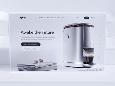 Spinn Web site design android app coffee content home ios landing layout machine minimalistic responsive simple simplicity site spinn transitions web webdesign website white