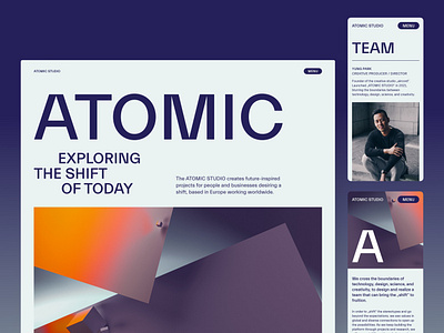 ATOMIC Studio - Webdesign Concept gradient landingpage modern responsive studio webdesign
