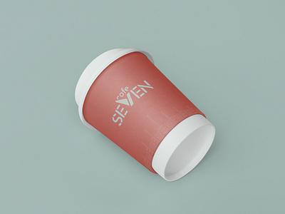 SEVEN cafe cup 3d brand branding cafe coffee graphic design logo motion graphics