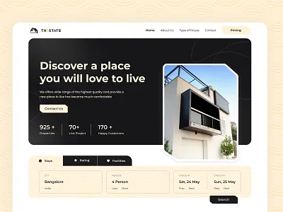 The Estate - Real Estate Landing Page Design 3d apartment architecture buy house landing page properties property real estate rent residence ui ui design ux web web design website
