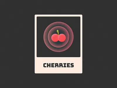 Cherries! brand branding card cherries cherry figma fruit glow gradient grain grainy icon illustration logo logo design mark noise plant symbol texture