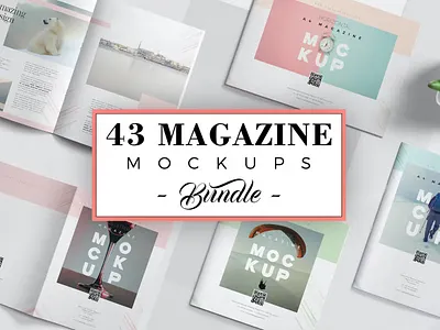 Magazine Mockups app branding brochure cute design fashion illustration logo magazine manual mockup