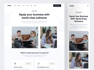 Zenith - Landing Page banking business clean design designer finance financial landing page mobile design responsive sass strategic ui uidesign ux uxdesign web web design website website design