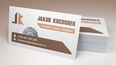 Jakub Kocourek business card branding business business card business card design business cards card card design carpenter czech design graphic design indesign jakub kocourek jk joiner logo mockup print print design saw