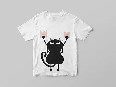 Kitty black bw cat design funny cat funny drawing funny kitty funny tshirt illustration illustrator kitty nipple nipples t shirt thirt prints typography vector white