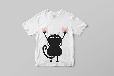 Kitty black bw cat design funny cat funny drawing funny kitty funny tshirt illustration illustrator kitty nipple nipples t shirt thirt prints typography vector white