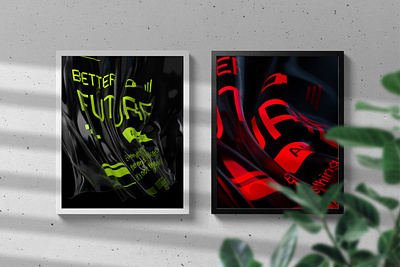 Posters BETTER FUTURE AHEAD 3d design illustration poster