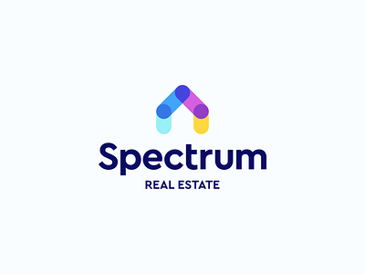 Spectrum Logo Design - House / Real Estate / Arrow arrow colorful data design geometric gradient home house house logo icon logo logodesign minimal modern real estate realty saas simple symbol vibrant fresh