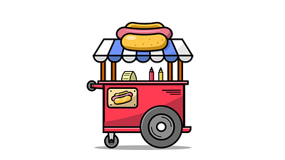 Hot dog stand - Illustrator adobe graphic design hot dog hot dog stand illustration illustrator vector illustration