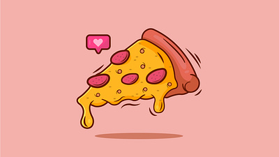 Cheesy Pizza Vector Illustration adobe cheesy pizza design graphic design illustration illustrator pizza illustration