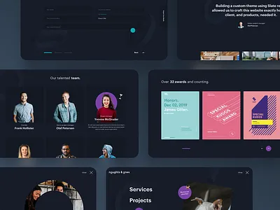 Noughts & Ones about award casestudy colour contrast dark darkui emoji portfolio quote type ui uiux ux website work