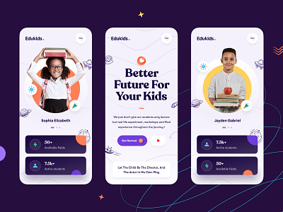 Kids Education Website Mobile course crash course design agency education education app landing homepage kids kids activities kids growth landing page learning mobile design mockup online class responsive design schooling self growth web design website