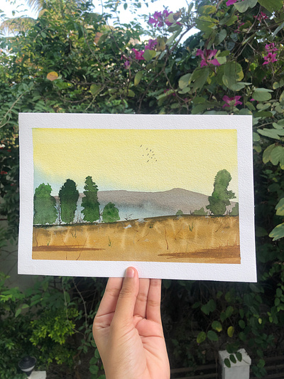 Nature watercolour painting drawing illustration painting watercolour