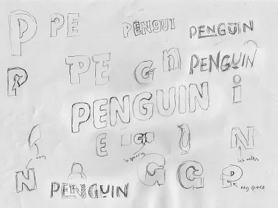 Penguin Sketches branding hand lettering lettering logo logotype penguin symbol type typography