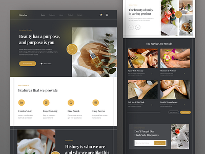 Miracles - Skincare & Beauty Spa Landing Page beauty bodycare care cosmetic cosmetics girl homepage landing page make up salon service skin skincare spa treatment ui uiux ux web design website