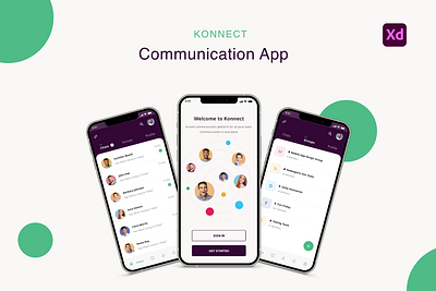 Konnect - Communication App design app ui clean design design illustration light theme logo splash ui ui design uiux user experience