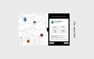 Daily UI 029 - Map 029 carte daily ui 029 dailyui design find freelance graphic design localisation location map profil profile trouver ui