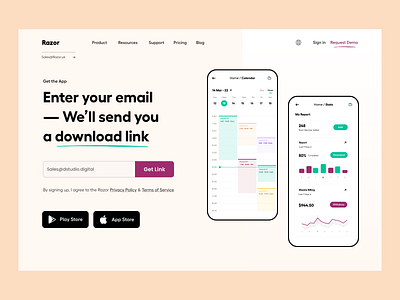 Web UI calendar clean feature header hero invite landing page meeting meeting website menu planner product design product page saas ui ui ux user experience ux web ui website