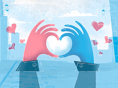 Love blue building fingers hand love love hands love hearts procreate project management shortcut