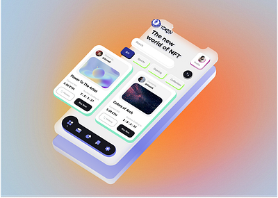 TOKEN 3d app design skewing token ui