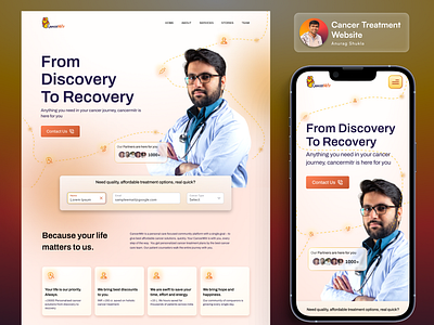 Medical Services Website hero section landing page medical medical design medical icons ui web design