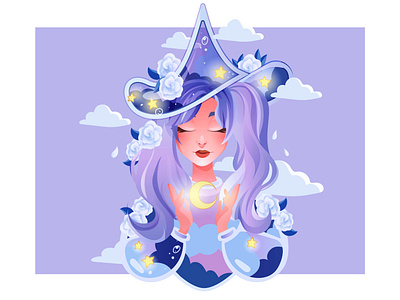 Lilac vector Witch adobe adobe illustrator branding design illustration illustrator vector vector illustration