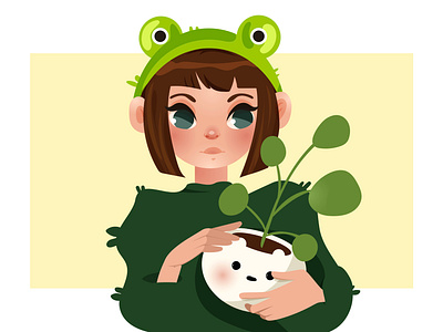 Cute vector frog girl adobe adobe illustrator branding design illustration illustrator vector vector illustration