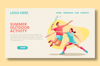 FREE Bandminton - Landing Page app badminton bandminton branding consulting design digital digital analyst illustration landing landing page summer ui ui design ux ux design web maintance webelement webinar advertisting website