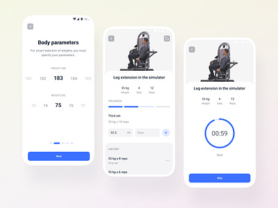 Online Fitness – Mobile App app bodybuilding crossfit fitness gym mobile mobile app run sport training ui workout