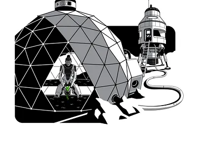 Where no shrub has gone before... adventure agriculture astronaught drawing editorial science space spaceshuttle spacetravel sustainability vector woman