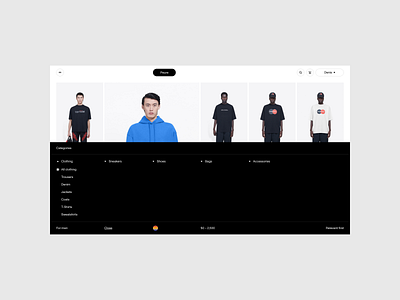 Peure – e-commerce store clothing e commerce filters online store product page shopping ui ux web design website website design